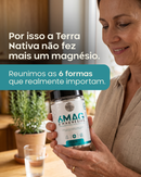 6 Magnésio Quelato - Bisglicinato, Malato e Taurato - 120 Cápsulas