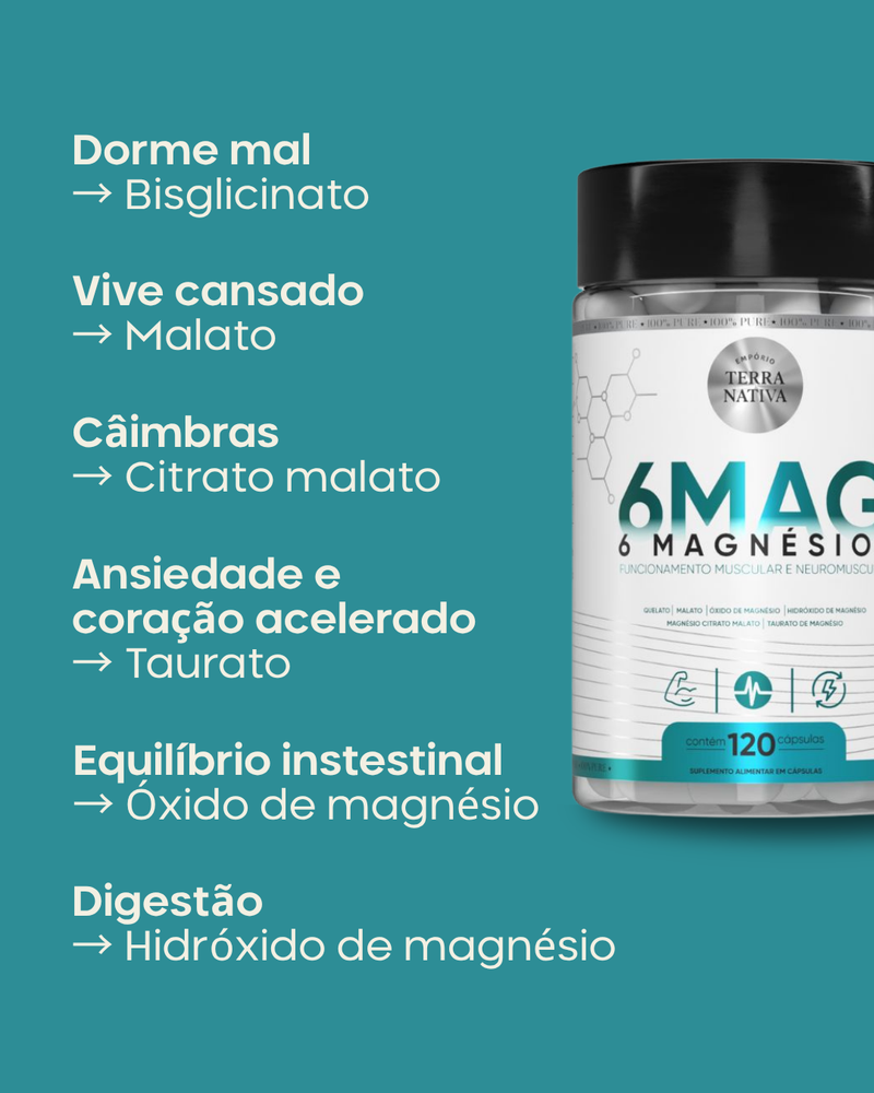 6 Magnésios Quelato, tabela nutricional