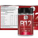 Vitamina B12 + Complexo B Completo - 8 Vitaminas B1 a B12 - 120 Cápsulas
