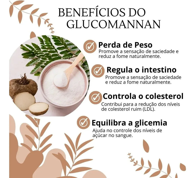 Glucomanano 100% Puro - Raiz do Konjac