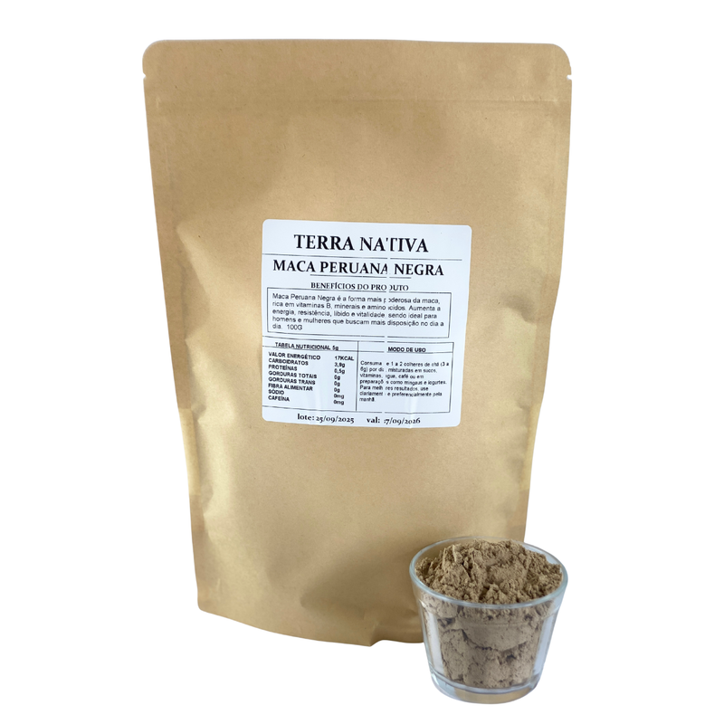 Maca Peruana Negra 100% Pura - Qualidade Premium