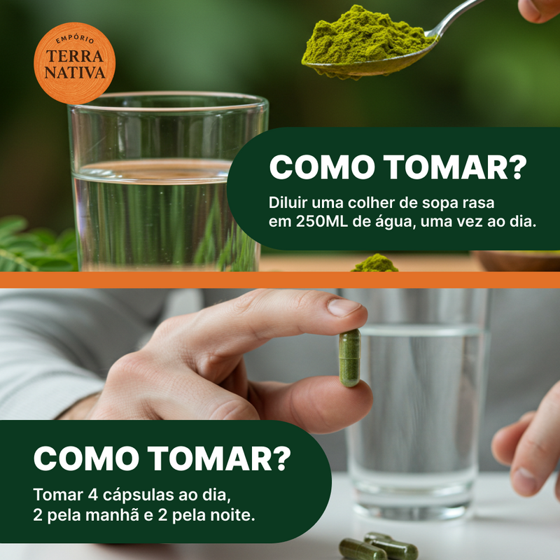 Moringa 100% Pura - Qualidade Premium