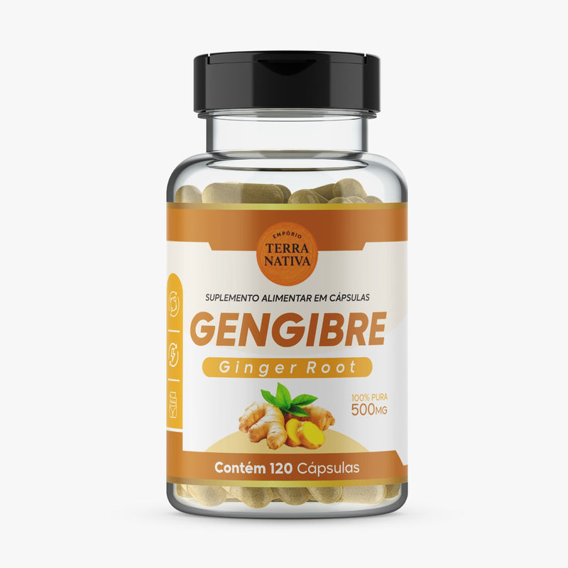 Gengibre em Cápsulas 100% Pura - Qualidade Premium
