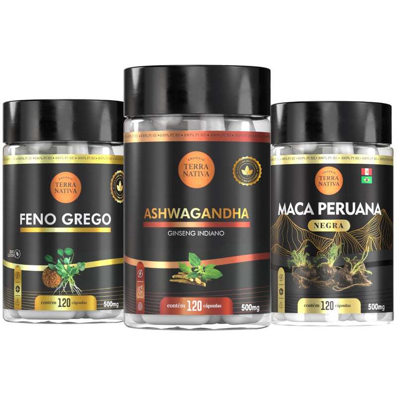 Combo Equilibrio - Ashwagandha + Feno Grego + Maca peruana Negra